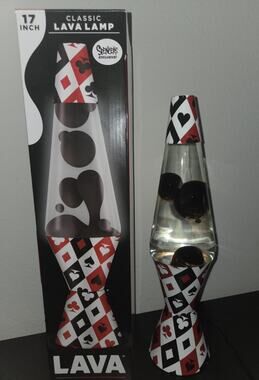 New Lava Lamp Highest Suit Playing Card 17" Black Wax 32 Oz Casino Poker Rare